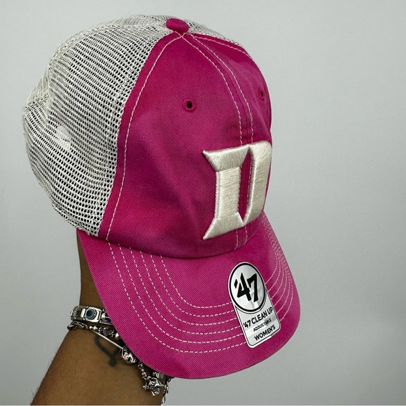 47 Duke University Pink Custom Bleach Splatter Dad Hat OS - Picture 5 of 8